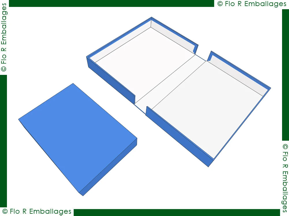 Coffret monocuvette en carton rigide ouverture type livre sur-mesure