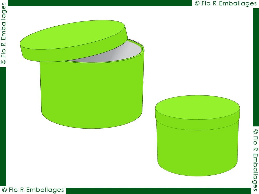 Coffret rond en carton compact rigide forme cylindrique sur-mesure