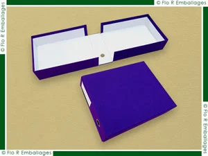 Miniature boîtier monocuvette toile violette pour archivage et classement professionnel
