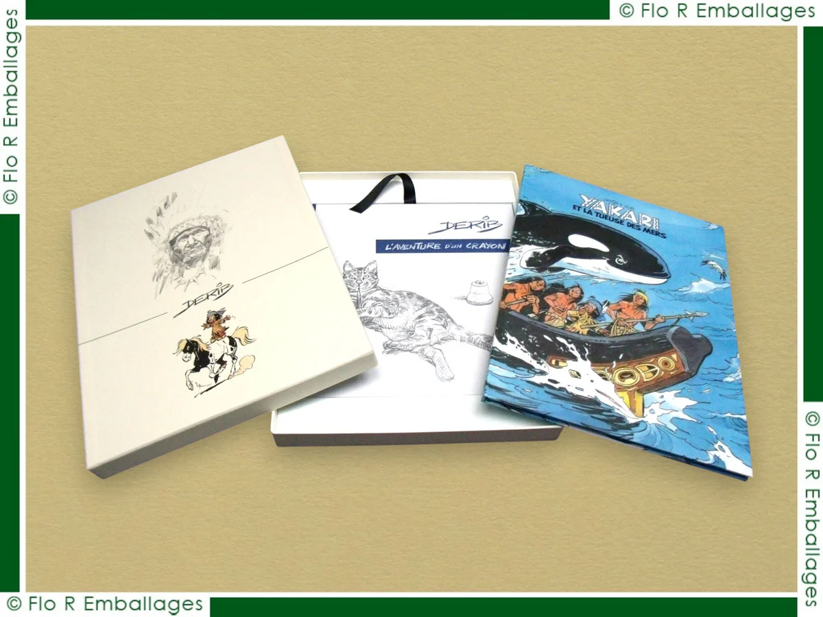 Coffret carton sur-mesure pour bandes dessinées, mangas, comics ou livres classiques, fabrication personnalisée sans minimum de quantité