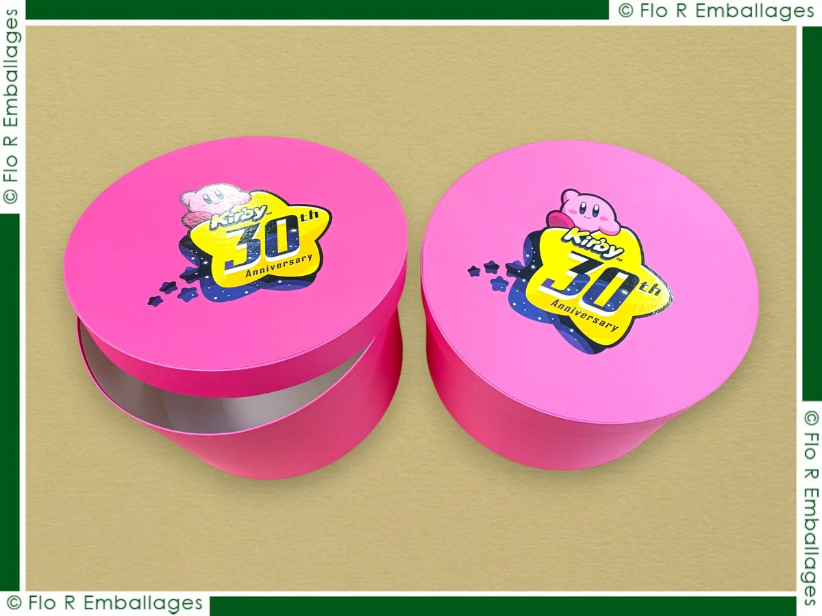 Coffret rond en carton avec finition haut de gamme