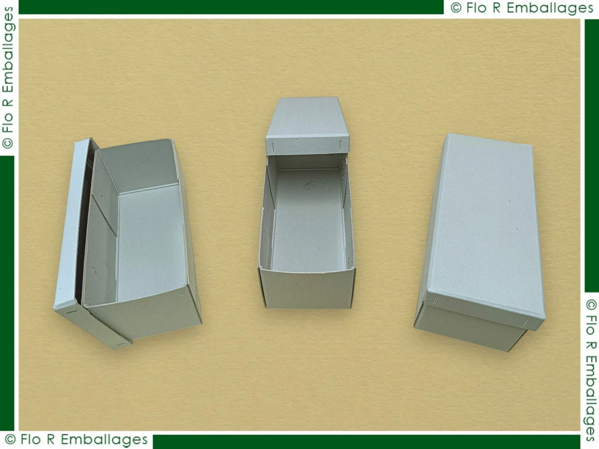 Miniature - contenant tenons agrafés carton gris brut