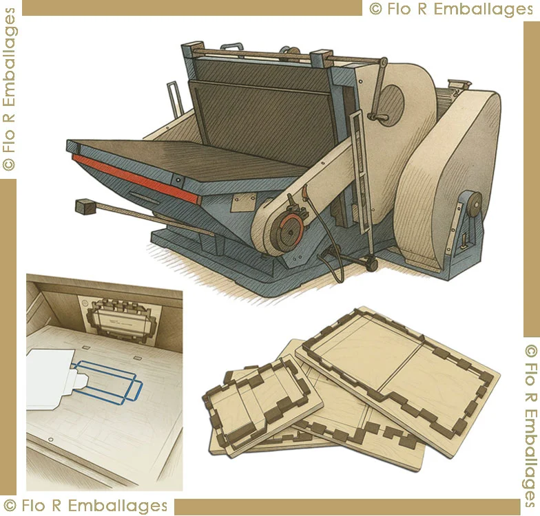 Découpe personnalisée par platine portefeuille pour petites quantités de carton et papier jusqu’à 2000 g/m²