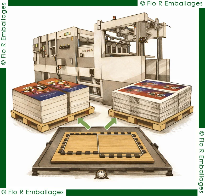 Découpe industrielle en autoplatine pour grandes séries de carton compact, microondulé et papier