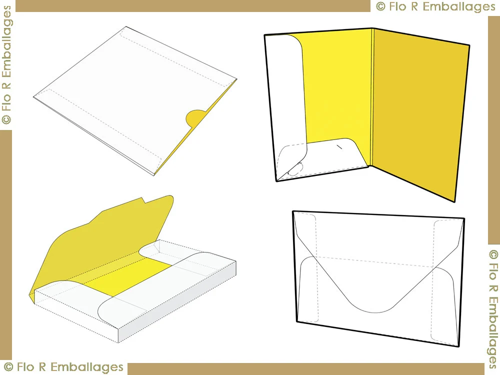 Pochettes et enveloppes réalisées en carton compact souple