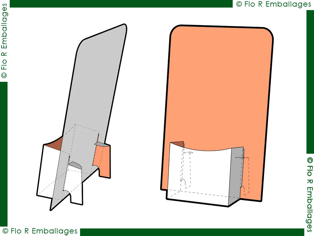 Présentoir carton pour cartes de visite sens horizontal ou sens vertical